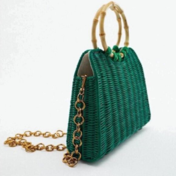 NWOT Zara Rattan Bag - Picture 2 of 5